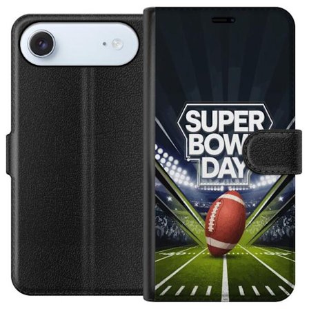Yhteensopiva Lompakkokotelo Apple iPhone 17 Air Super Bowl Day juliste, jossa amerikkalainen jalkapallo valaistuksella varustetulla areenalla dramaatt