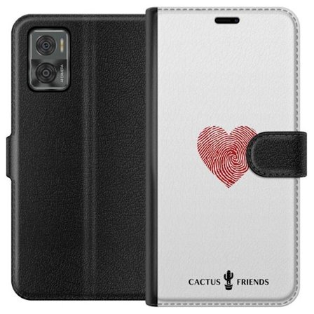Kompatibelt Lommeboketui til Motorola Motorola Moto E22i Cactus and Friends - Fingerprint Love