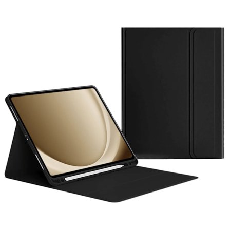 Fodral för iPad Pro 13 2024 Svart Enkelt Läder Bluetooth Tangentbord Trackpad