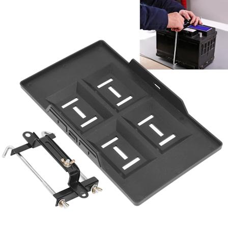 Batterihold-brettsett med justerbar høyde, svart, robust, stabil, universell