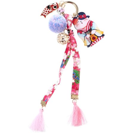 Lykkekatt nøkkelring japansk katt nøkkelring nøkkelring for bil veske