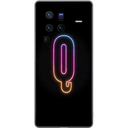 Kompatibel Mobilcover til vivo vivo X80 Pro Minimalistisk neonbogstav Q i lyse farver mod mørk baggrund