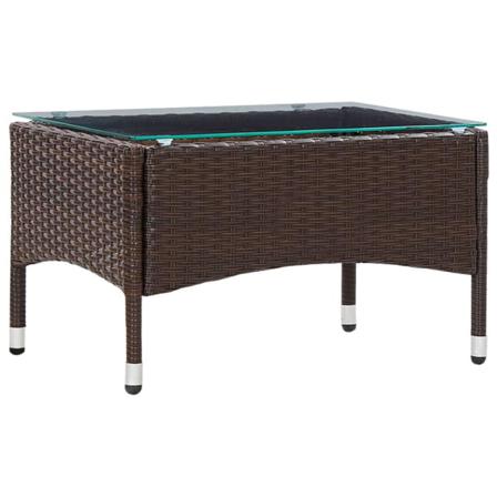 Vidaxl Loungeset För Trädgården Med Dyna 2 Delar Konstrotting Br Brun