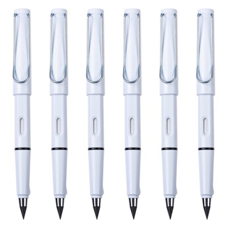 6ST Everlasting Pencil Påfyllningsbar bläckfri penna med suddgummi