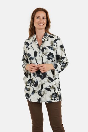 SIGNATURE - Skjorte - Khaki Mix - Mønstret