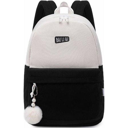 Naisten ja miesten tyylikäs reppu, koulu- ja vapaa-ajan reppu, kirjakassi, matkareppu (musta)