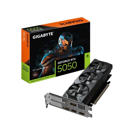 Gigabyte GeForce RTX 5050 OC Low Profile Skjermkort, PCI Express 5.0, 8GB GDDR6, Low Profile Design