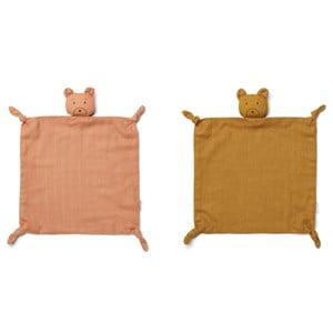 Liewood 2-Pack Mr Bear/Tuscany Agnete Cuddle Blankets One Size - First toys and baby toys - One size - Orange - Cuddly blankets