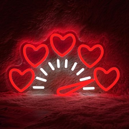 Valentinsdag Neonskilt til Vægdekoration, Dæmpbart Hjerte Neonlys, Rødt Kærlighedslysskilt til Kones Fødselsdag Bryllupsfest, Valentinsgaver til Par