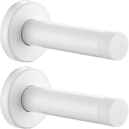 2-pack Vita 304 Rostfria Förtjockade 1mm Ljudisolerade Dörrbuffertar med Väggskydd för SBSG Dörrstopp