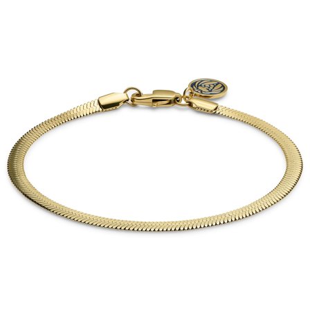 Essentials | Bracciale con catena a spina di pesce da 4 mm color oro per uomini - Bracciali in acciaio