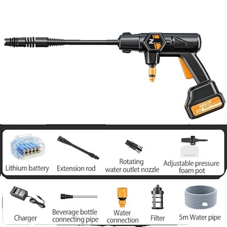 Autonpesupistooli, langaton, korkea paine, 30000mAh