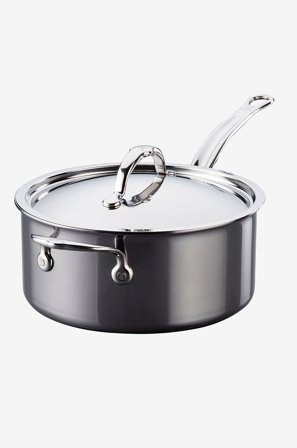 Hestan - Kasserolle med låg NanoBond Diameter 22 cm, 3,8 liter - Krom - Gryder & kasseroller - Fra Homeroom