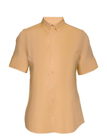 Stretch Oxford Solid Ss Shirt Yellow GANT