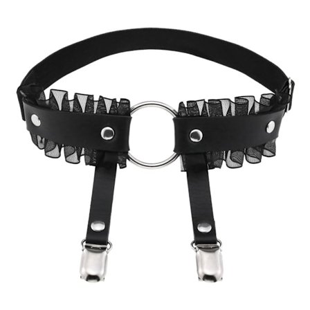 Harajuku punk hottie PU ring O-formet dobbelt-ended strømpebåndsklemme mode blonde sexet blonde lårring strømpebånd 1 par