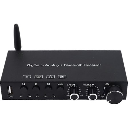 USB 192KHz DAC Digital till Analog Omvandlare med Inbyggd Hörlursförstärkare Bluetooth 5.0 Mottagare