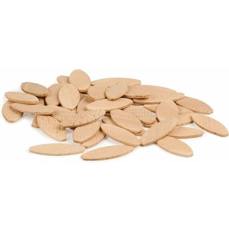 Lamello type 0 samlingslister 100 stk. flade bøgetræsdüvler Ideel til træfræsemaskine/lamelfræser (47 x 15 x 4 mm)