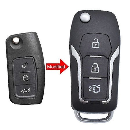 Bil Fjärrnyckel Fodral Flip Skal Skydd För Ford Fiesta B-Max C-Max S-Max Eco Sport Mondeo Focus Cabriolet Galaxy 3 Knapp Auto