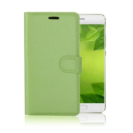 Huawei P10 litchi fiber läderfodral - Grön
