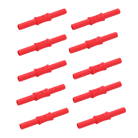 10 st J.20009 Banankoppling 4mm Hona till Hona Isolerad Banankontakt Bananplugg Förlängningsadapter Röd