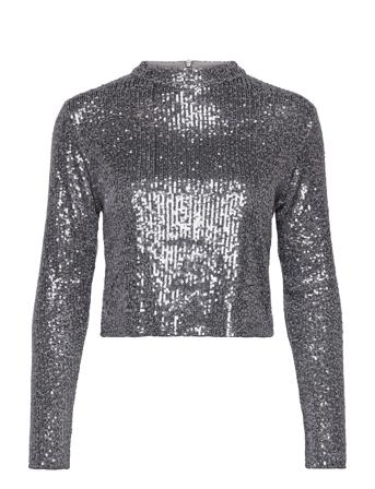 Lenjuel1 Bluse Langærmet Sølv Mango
