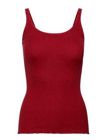 Silk Top W/ Elastic Top Ærmeløs Top Rød Rosemunde