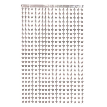 #Pentagram Glänande Metall-Fransgardin - Silver, Glänande Fransar, Alu#