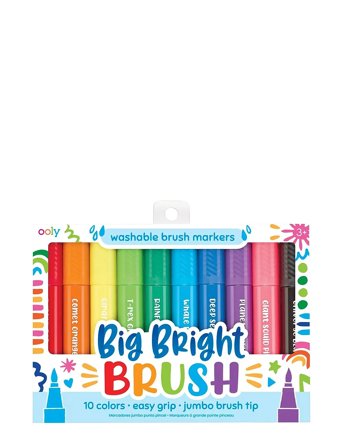 Ooly Jumbo Brush Markers 10 Pcs - Washable - Big Bright - Multi/patterned - ONE SIZE