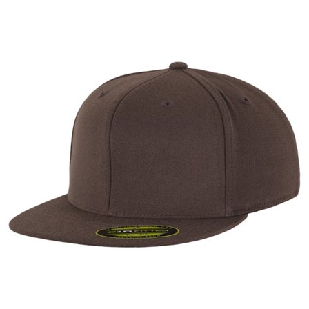 Yupoong Flexfit Unisex Premium 210 Fitted Flat Peak Cap LXL Brun