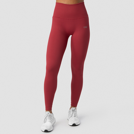 ICANIWILL Ribbed Define Seamless Pocket Tights, Autumn Red