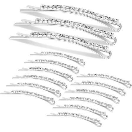 Hårklemme, 15 stk. hårklemmer med strass, hårspenner for kvinner med diamanter, glitrende hårspenner