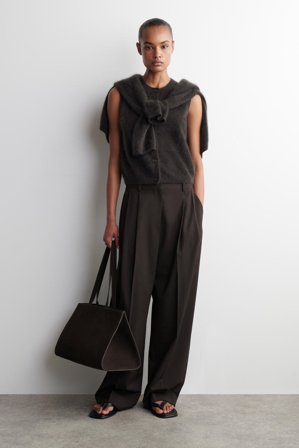 COS Women's Gilet In Cashmere Spazzolato in Marrone