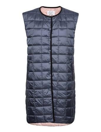 Cc Heart Long Quilted Vest Blue Coster Copenhagen