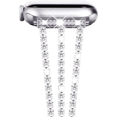 Kompatibel med Apple Watch Band Series 9 8 Series 7 SE Series 6 5 4 3, Sparkling Bling Shiny Diamonds Armband för iWatc