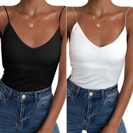 Snygg Pure Color Matchande Sexig Camisole Med Låg Hals För Kvinnor