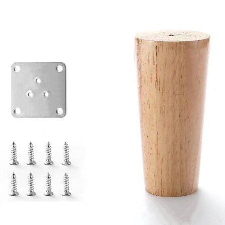 Sæt med 4 sofaben i massivt træ, møbelben til lænestol, natbord, garderobe, skuffe (højde 10 cm)