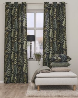 Öljettlängd Wilma med bladmönster 2-pack - 115x170 cm - Linea