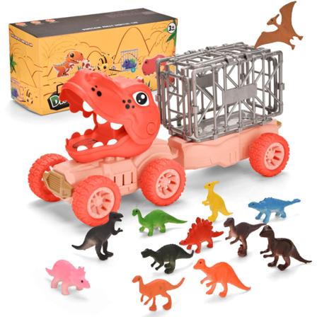 Dinosaurie Lastebil Lekebil for barn i alderen 2-5, Jurassic Dinosaur Lekesett for 3 4 5 år gammel gutt og jente