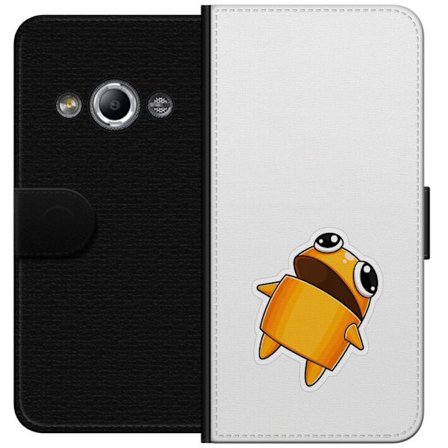 Kompatibelt Lommeboketui til Samsung Galaxy Xcover 3 Orange tegnet figur med store øyne og dynamisk posisjon i leken stil