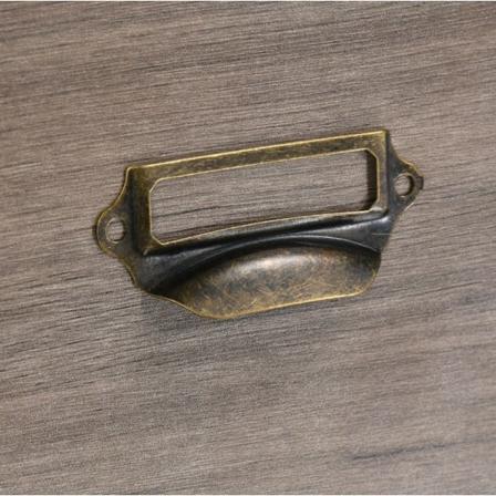 30 st Metalliska Etiketthållare, Retro Look Etikett Ram Handtag för Apotekskåp eller Lådor 55 x 19 mm Med Skruvar