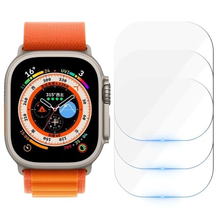 Härdat glas för Apple Watch Ultra 2/Ultra skärmskydd [49mm], Härdad glasfilm, Anti-repor, Hög definition, Touch