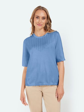 SIGNATURE - Kortærmet Strik - Lys Blå