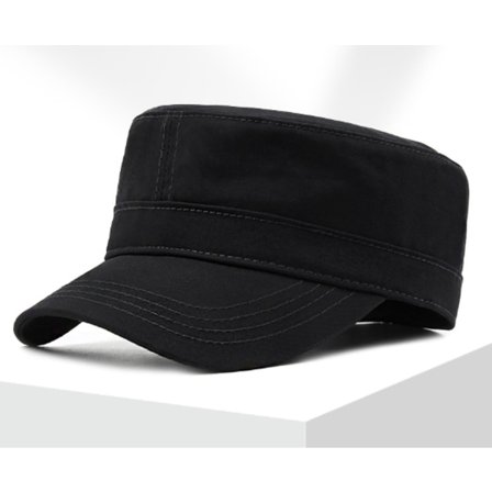 (S 56-58) Militær stil caps i kraftig bomullslerret, Justerbar