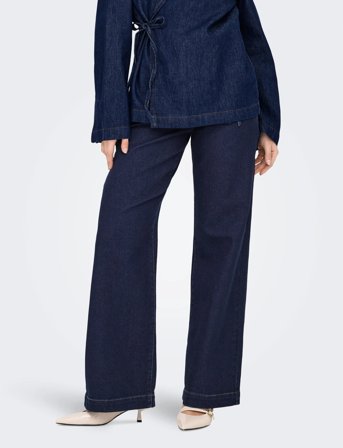 ONLY Onlmadeline Button Hw Wide Dnm Gua - Navy - M x 32