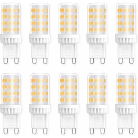 G9 LED-lamput, 4000K neutraali valkoinen valo, 360 asteen valokeila, 5W LED-lamput korvaavat 40W-50W halogeenilamput, 10 kpl.