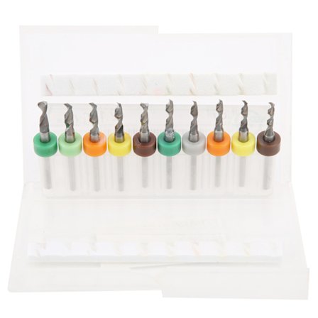 10 st Micro Twist Bits Rak Handtag Wolframstål Borr för PCB Reparation 2.1-3.0mm