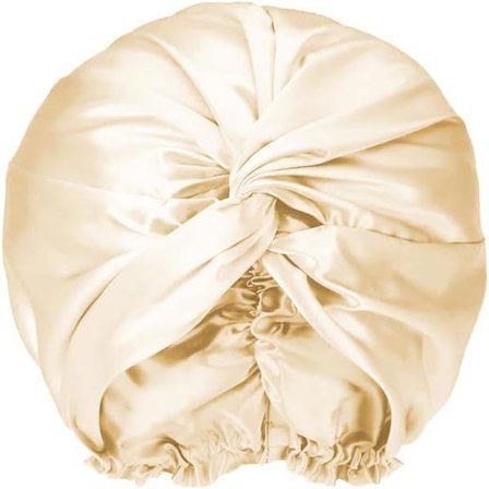 Silke sovehætte til kvinder, natthue, 100% mulberry silke, silke brusehætte, beskytter håret godt, til de fleste hårtyper, luksuriøs gave
