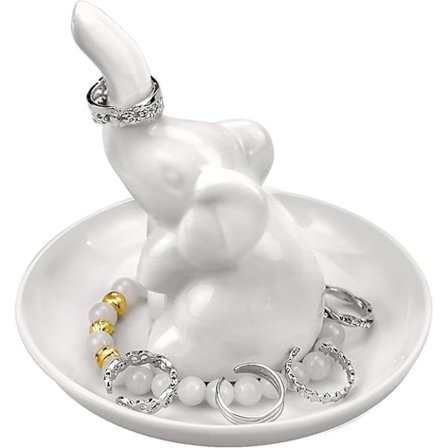 Norsu Sormusteline, Keraaminen Norsu Koruteline Sormusteline Lahjat Joulu Syntymäpäivä Häät Naiset Ystävä Rakastajat Tyttö