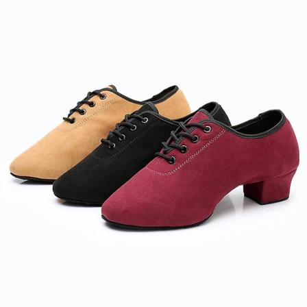 Herr Ballroom Dancing Shoes Latin Tango Dans Skor För Kvinnor Röda Black 35