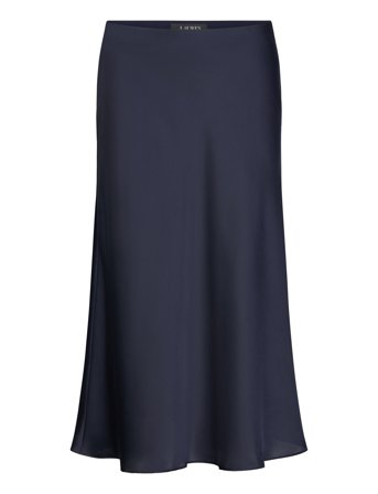 Lauren Ralph Lauren Satin Charmeuse Midi Skirt - Navy - 44